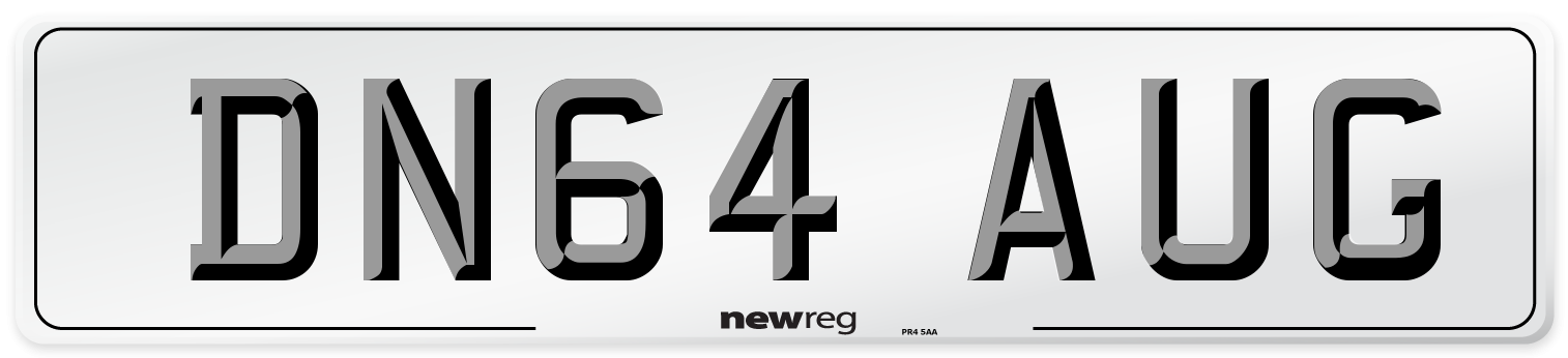 DN64 AUG Number Plate from New Reg